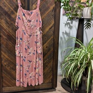 Xhilaration Pink Floral Midi Dress